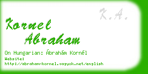 kornel abraham business card